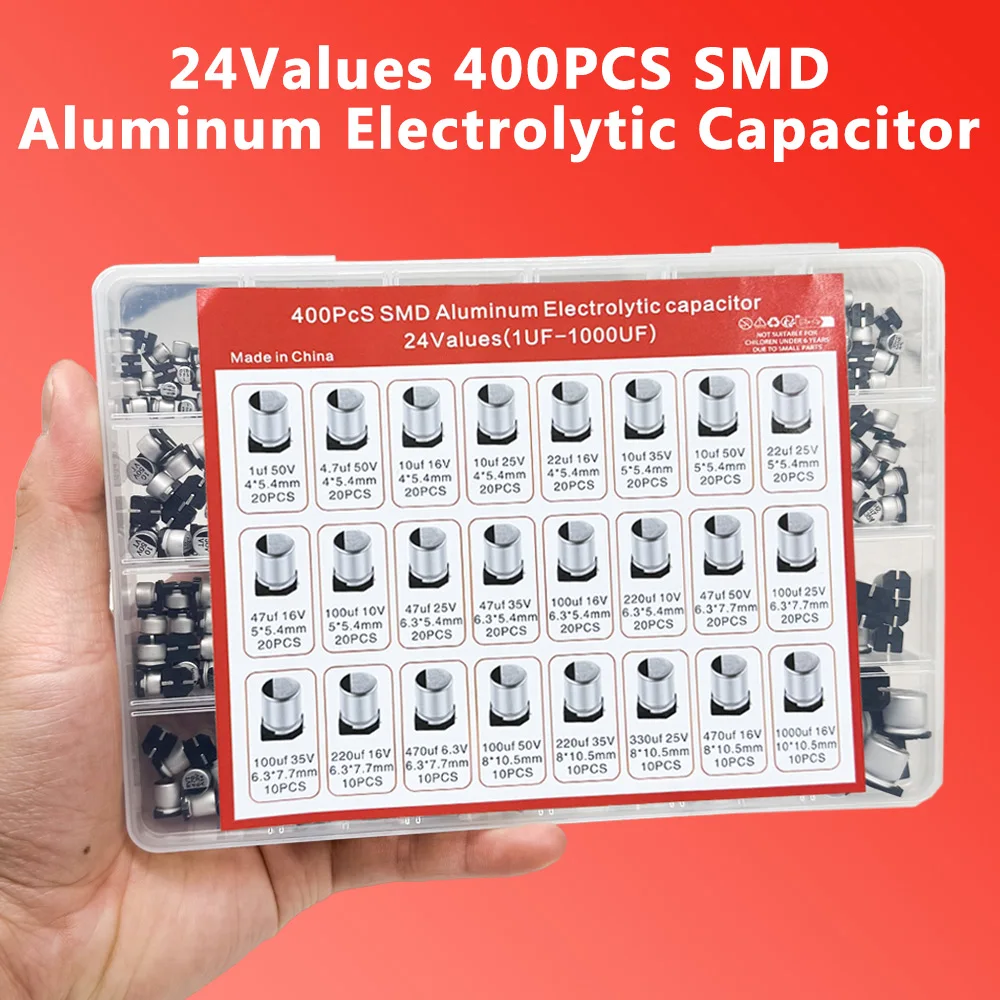 Aluminium-Elektrolytkondensatoren SMD-Sortiment-Kit 400 Stück 24 Werte – Bild 3