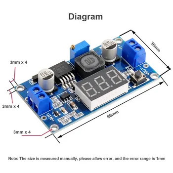 LM2596 LM2596S Leistungsmodul + LED-Voltmeter DC-DC einstellbares Step-Down-Stromversorgungsmodul
