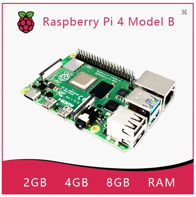 Raspberry Pi 4 Modell B (4B), Erhältlich mit 1GB / 2GB / 4GB / 8GB RAM, Quad-Core-CPU, 1,5GHz Taktfrequenz