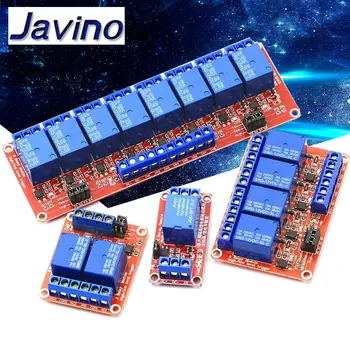 DC 5 V 12 V 24 V 1 2 4 6 8-Kanal-Relaismodul-Board-Abschirmung mit Optokoppler/Hoch- und Low-Level-Trigger