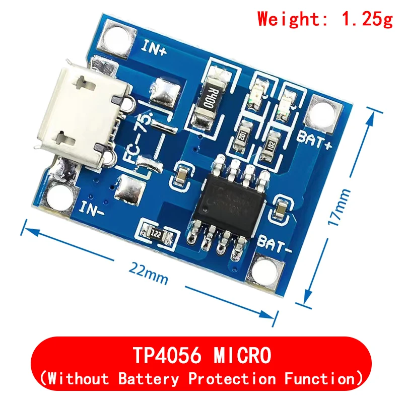 5V 1A 18650 TP4056 Lithium-Batterie Ladegerät Modul Lade Board Mit Schutz Dual Funktionen 1A Li-Ion (10 Stück)