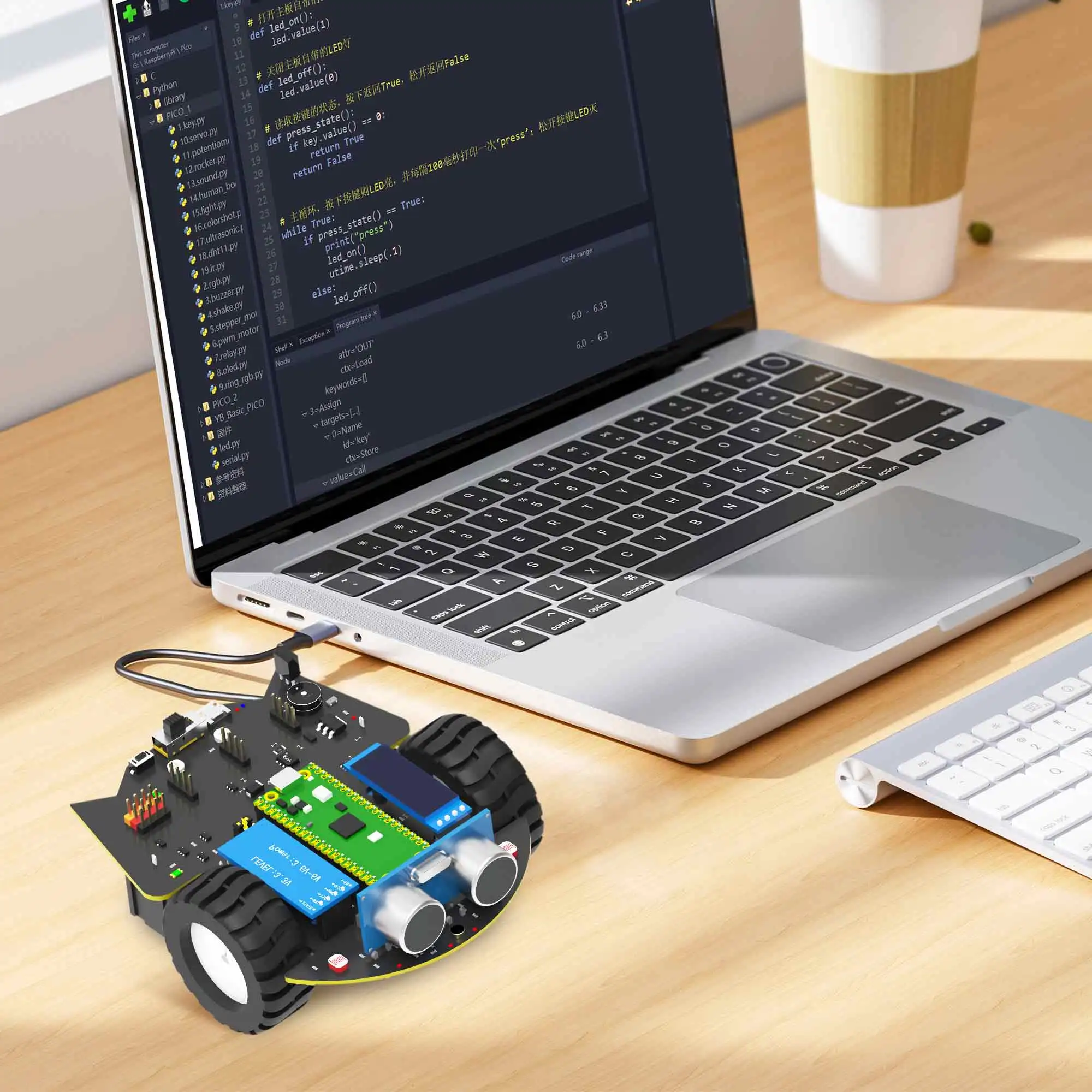 Raspberry Pi Pico2 Roboterauto DIY Roboter-Elektronik-Kit Bildung – Bild 5
