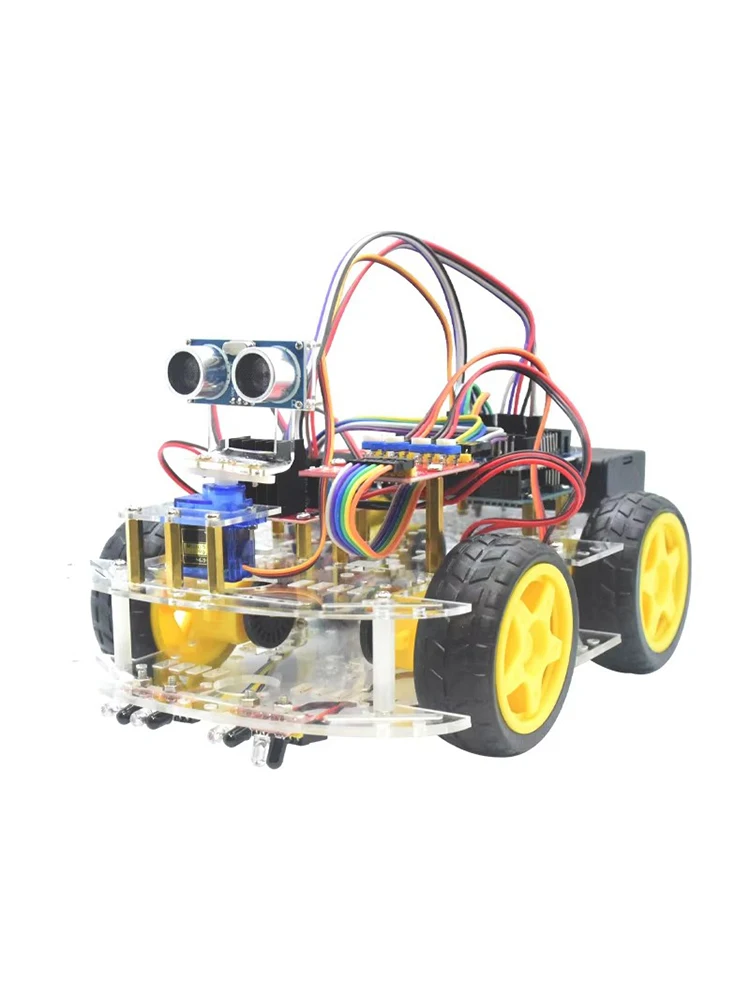 4WD Smart Robot Car Chassis Kit mit Ultraschallvermeidungsverfolgung – Bild 5