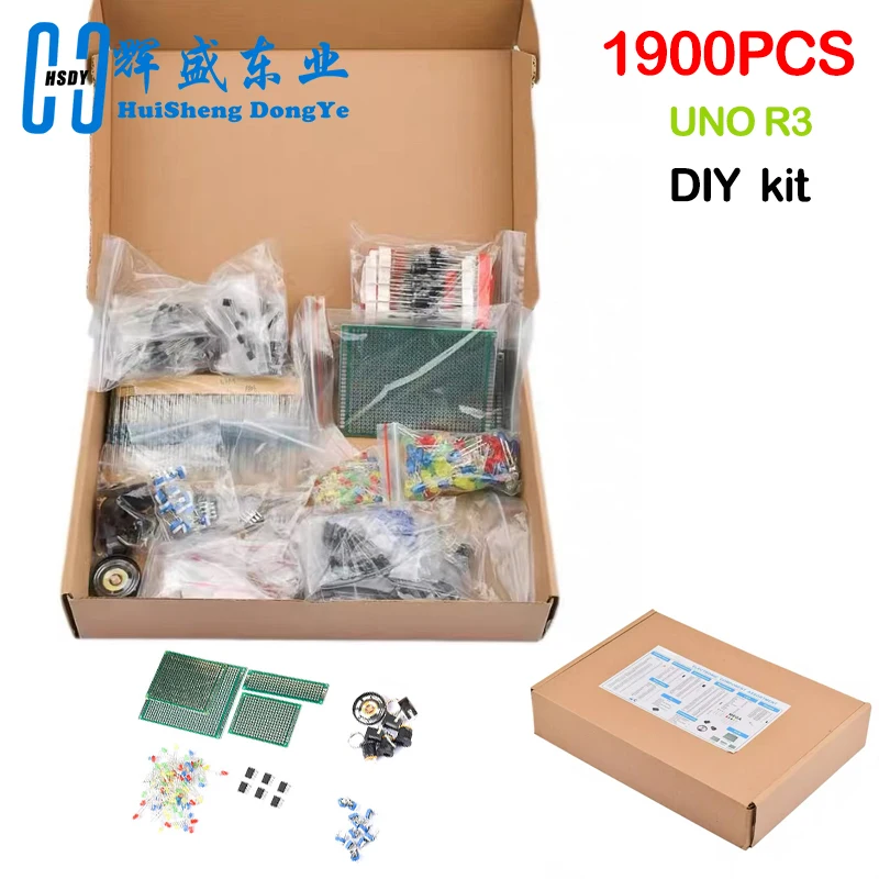 Mega Electronic Component Kit inklusive Sortiment + Kondensatoren + Widerstände + LED (1900 Stück)