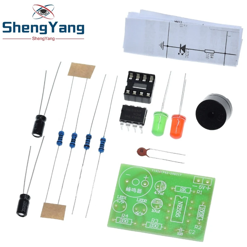 NE555 Multivibrator Kit NE555P Steady-State Circuit Dual Flash LAMPE – Bild 5
