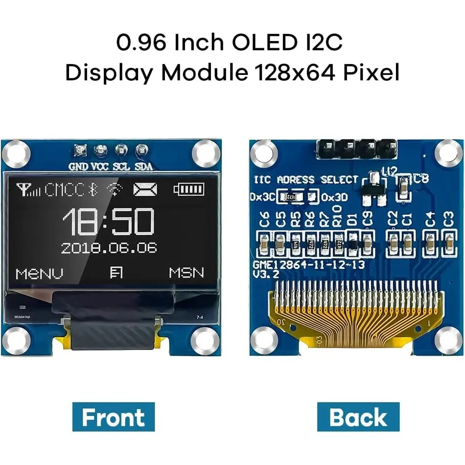0,96 Zoll OLED-Display-Modul I2C IIC 128 x 64 SS - D - 1306 3,3 V-5 V – Bild 6
