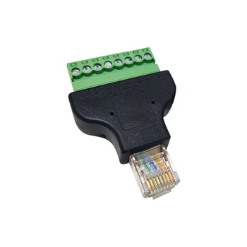 RJ45 auf Schraubklemmenblock 8-Pin-Stecker Ethernet RJ45 Stecker 8-Pin-Schraubklemmen-Netzwerkadapterkabel
