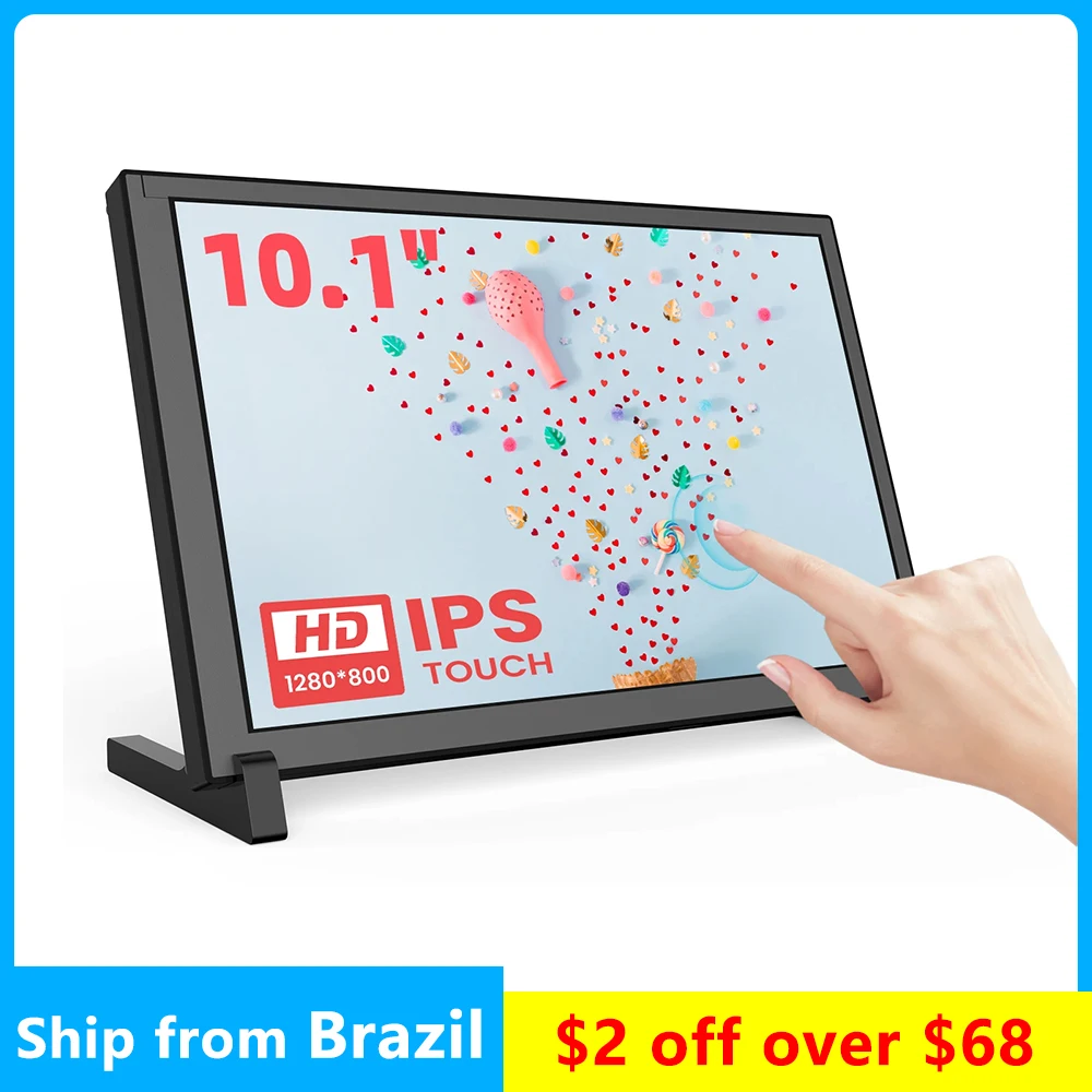 Tragbares 1280x800 Raspberry Pi Display IPS Kapazitiver Touchscreen 10-Zoll HDMI-Monitor für Win 7/8/10