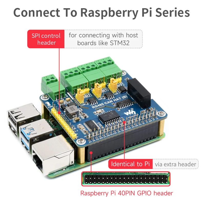 Raspberry Pi rs485 kann Hut (b) 2-ch rs485 1-ch kann Isolation schutz – Bild 2
