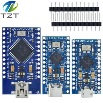 TZT Pro Micro ATmega32U4 5 V 16 MHz ersetzt ATmega328 für Arduino Pro Mini mit 2-reihigem Pin-Header
