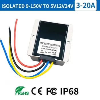 Isolierter 84V 72V 60V 48V36V 24V12V 100V DC auf 24V 5V 12V DC Regler Buck Step Down Spannungswandler 100 Volt
