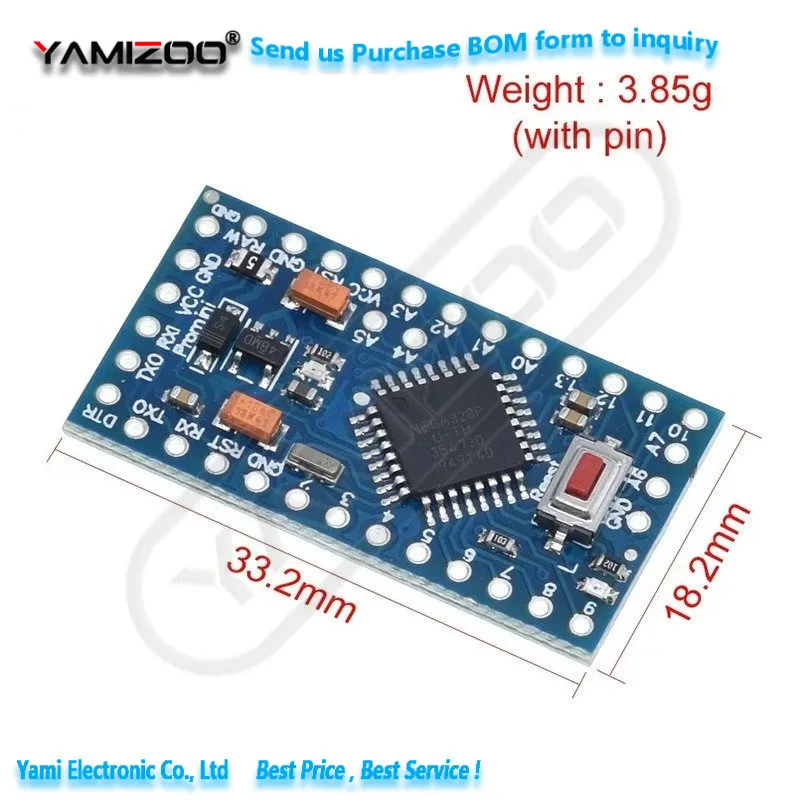 Atmega328P Pro 328 Mini ATMEGA328 3,3V 8MHz 5V 16MHz Ch340g CP2102 – Bild 3