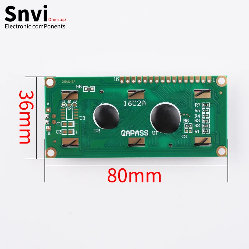 Snvi LCD1602 1602A LCD-Anzeigemodul 16x2 Zeichen Blau Gelb Grün Grau – Bild 2