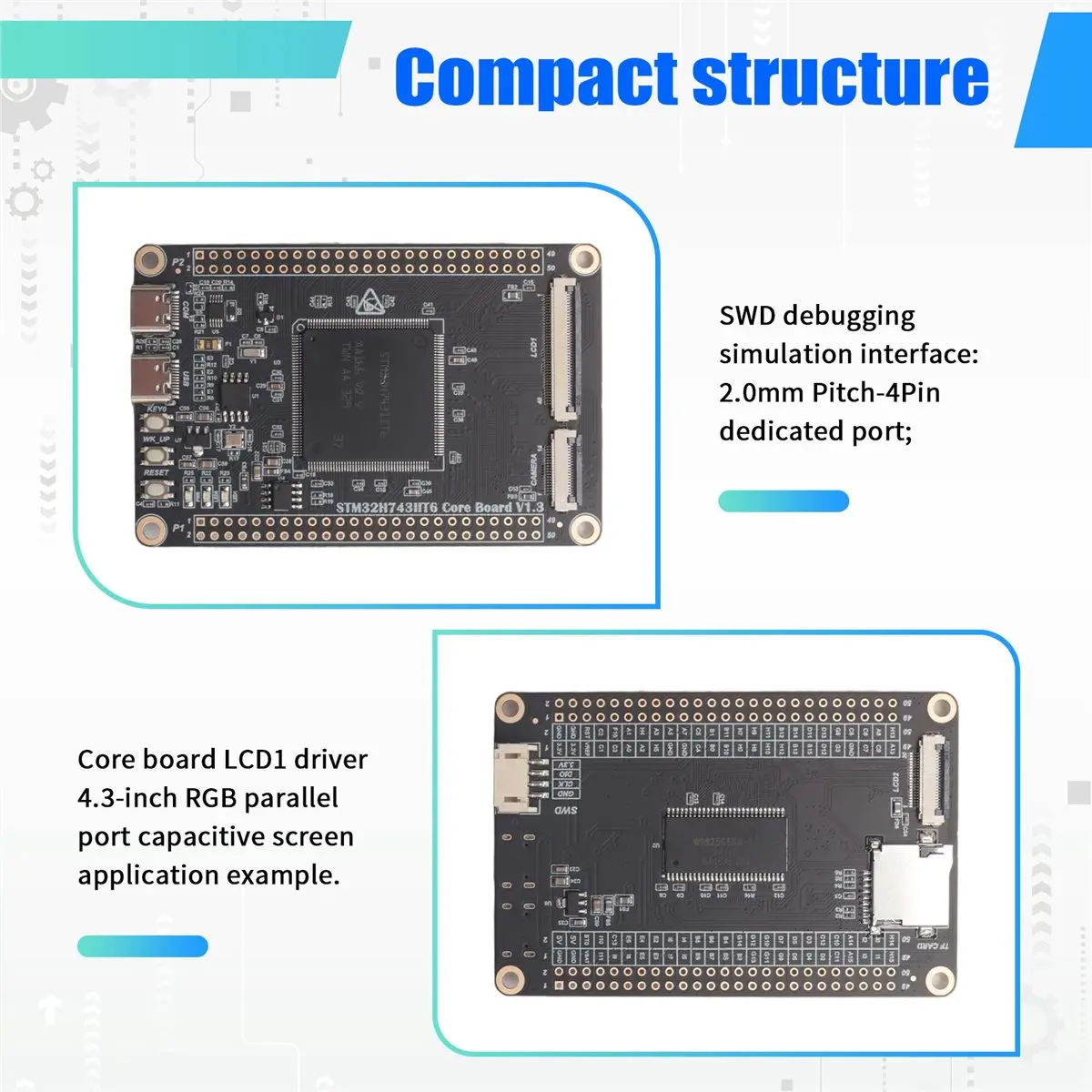 (DT80) STM32H7 Entwicklungsboard Kleines Systemboard STM32H743IIT6 – Bild 5