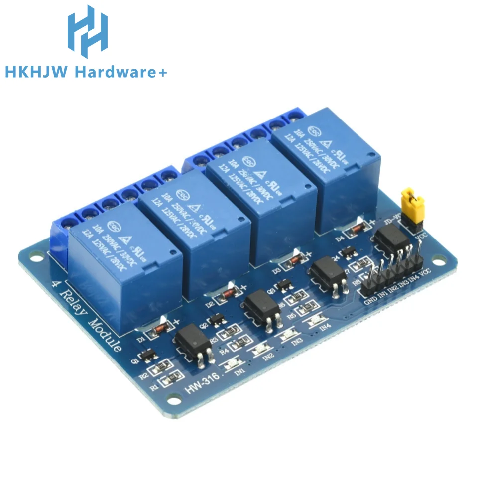 5V/12V 4-Kanal-Relaismodul - optoisolierter Relaisschutz für Arduino – Bild 4