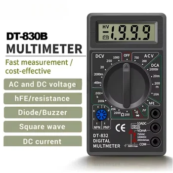 DT-832 Digital Professional Multimeter Elektrische Voltmeter Amperemeter AC/DC Spannung Meter Ohm hEF Rechteck