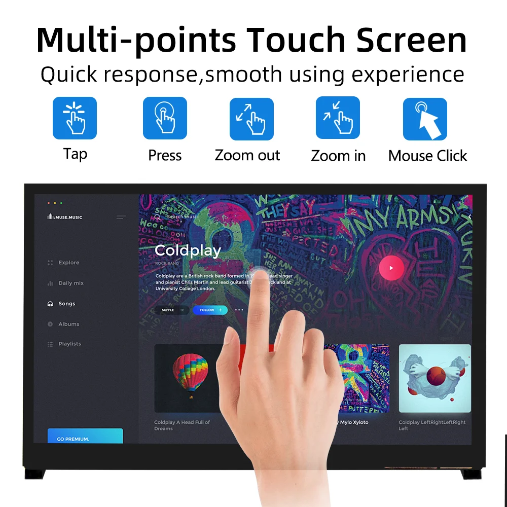 IUoYoMon Raspberry Pi Bildschirm 10,1 Zoll Touchscreen 1024*600 – Bild 5