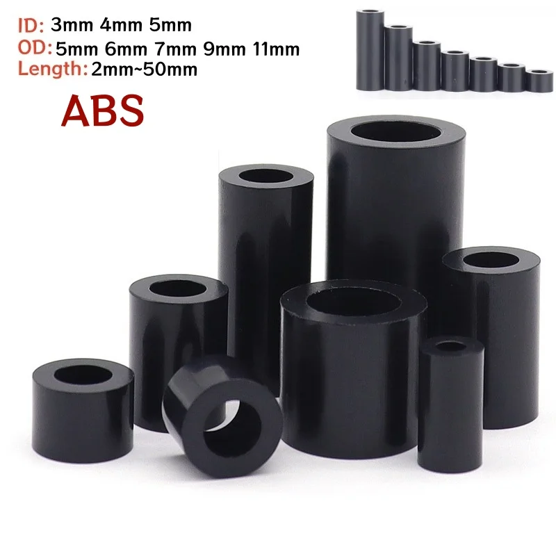 M3 M4 M5 Schwarze ABS Nicht-Gewindete Hohle Nylon-Abstandshalter Runde – Bild 2