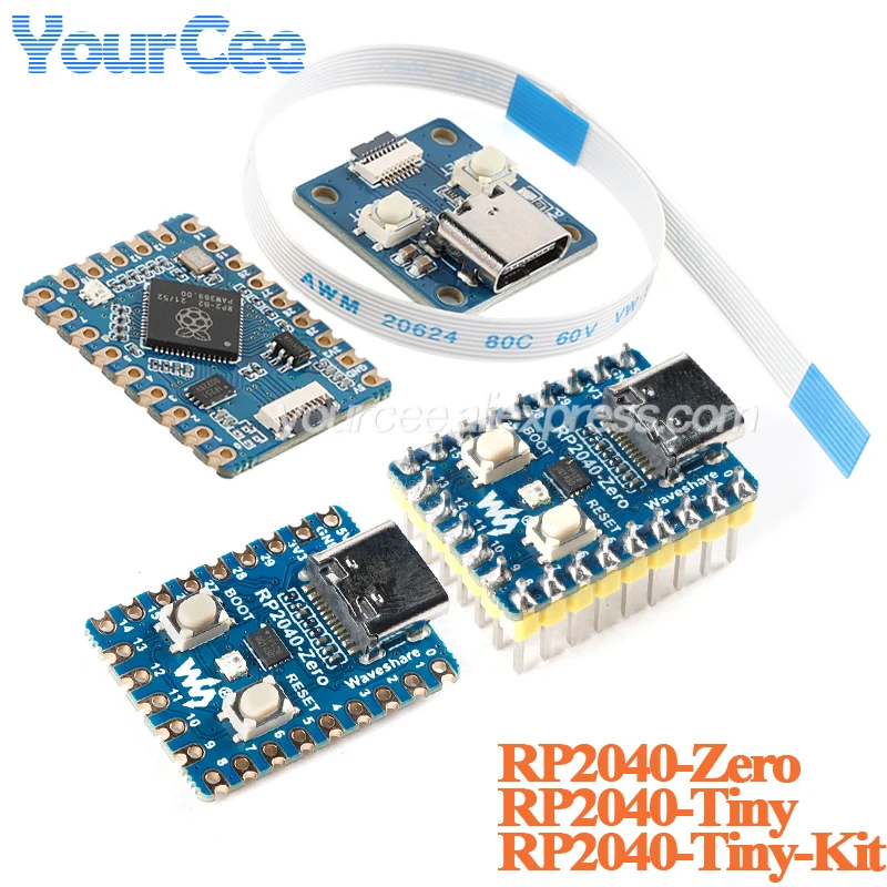 RP2040-Tiny RP2040 NULL Raspberry Pi PICO Entwicklung Board Modul 264 KB SRAM 2 MB Flash für Arduino (5 Stück)