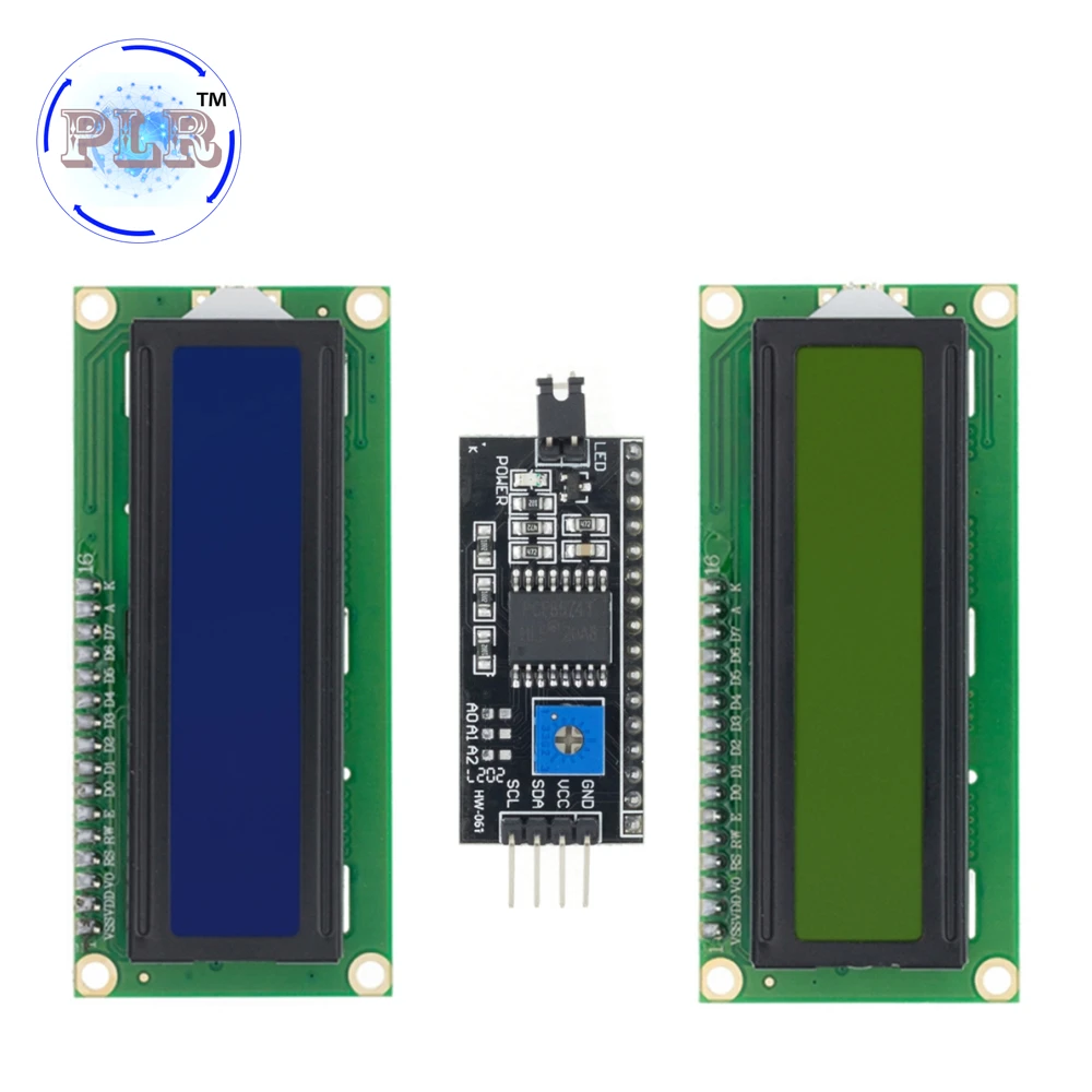 LCD1602 1602 LCD Modul Blau Gelb Grün Bildschirm 16x2 Charakter PLR Display PCF8574T PCF8574 IIC I2C Interface