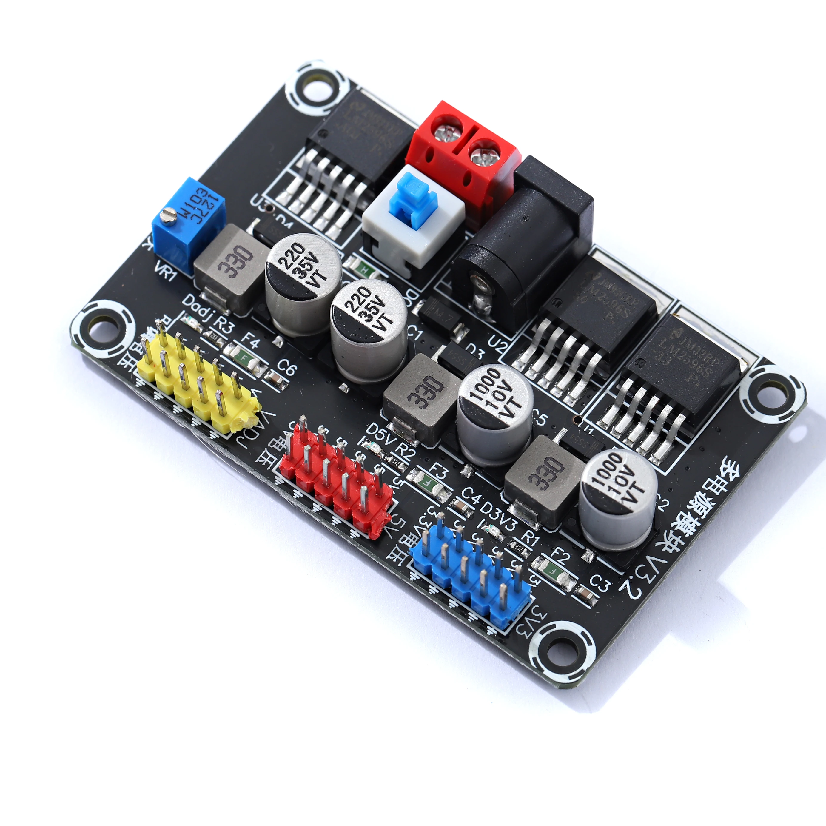 LM2596 einstellbares Abwärtsmodul DC7-25V auf DC3,3V/5V geregeltes Stromversorgungsmodul intelligente