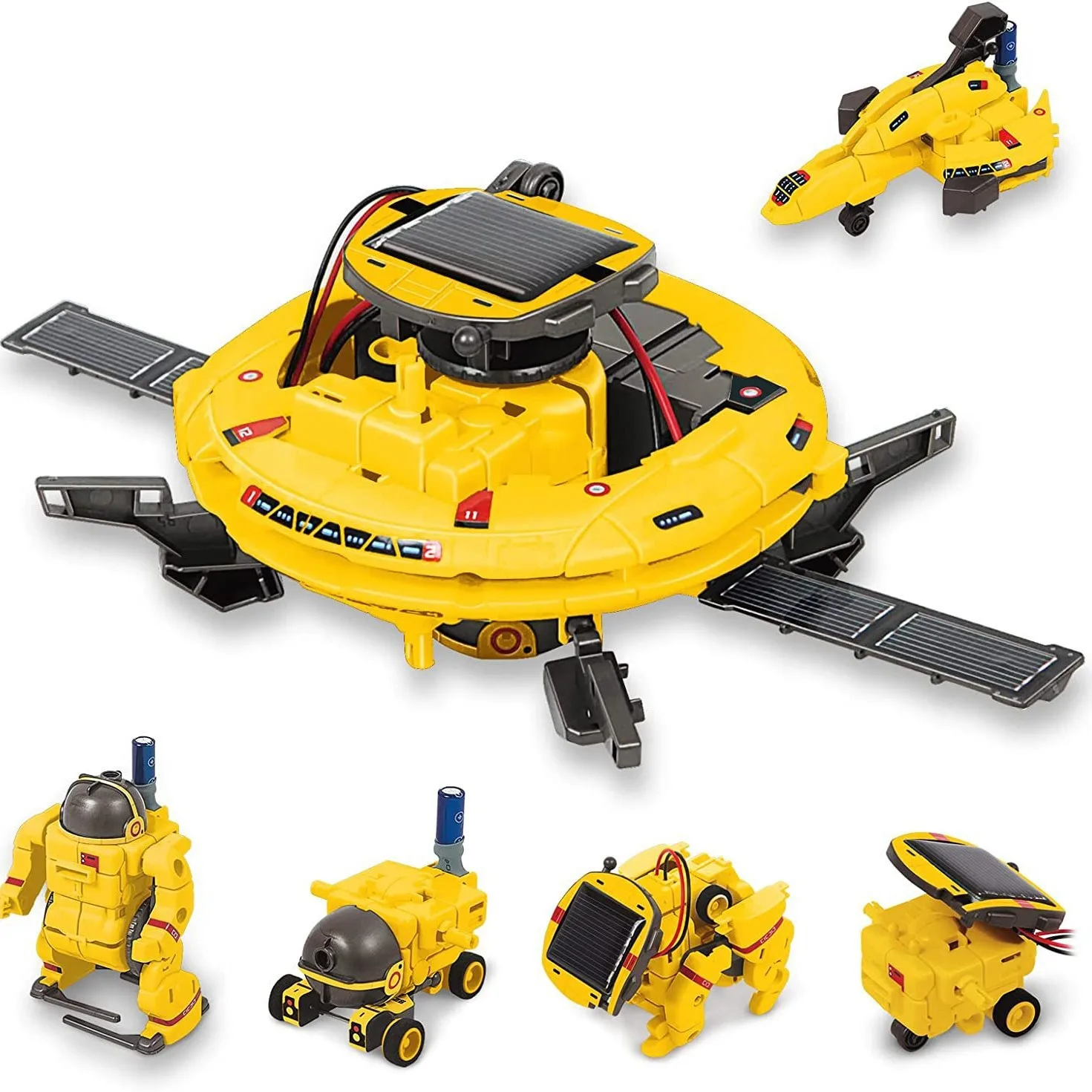6-in-1 solarbetriebenes STEM-Roboter-Set, DIY, pädagogisches wissenschaftliches Experiment, Gebäudespielzeug