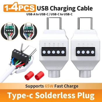 DIY USB-C Lötloser Adapter USB Typ-C Stecker Klemmenblock Daten-Schnellladeanschluss 4-Pin 5-Pin