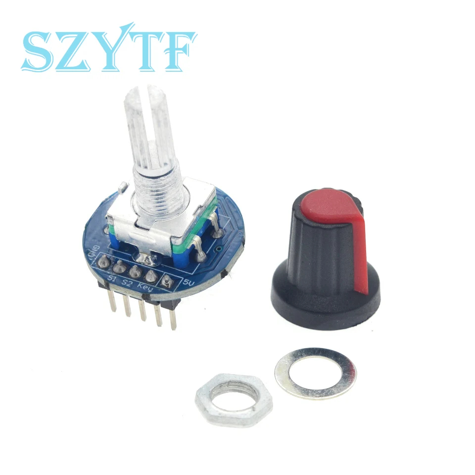 Drehgeber Potentiometer 5V Runde Digitale Audio Rotierenden Control Schalter Modul Mit Knopf Kappe