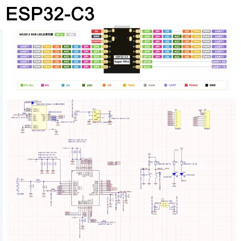 ESP32-C3 Entwicklungsboard ESP32C3 SuperMini Entwicklungsboard ESP32 – Bild 6