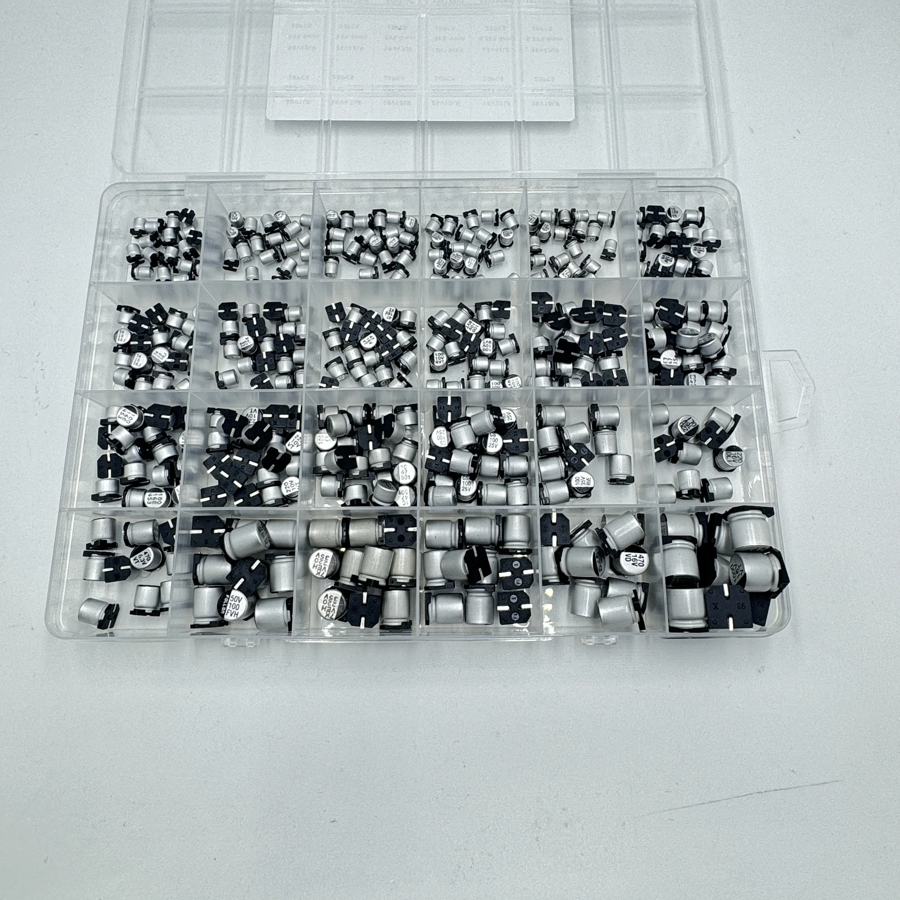 1UF~1000UF 6,3V-50V 24/36 Werte SMD Aluminium-Elektrolyt-Kondensatoren Sortiment-Set + Box