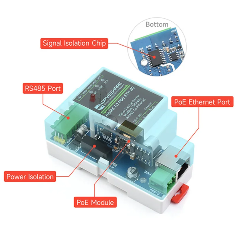 Industrieller serieller Server, RS485 auf RJ45, Ethernet-Modul, TCP/IP – Bild 4