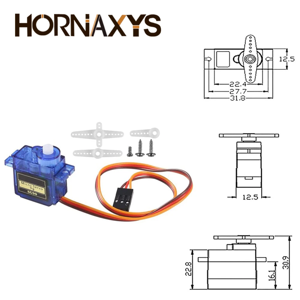 SG90 9G Micro Digital Servo Motor 180/360 Grad Starrflügel Getriebe – Bild 5