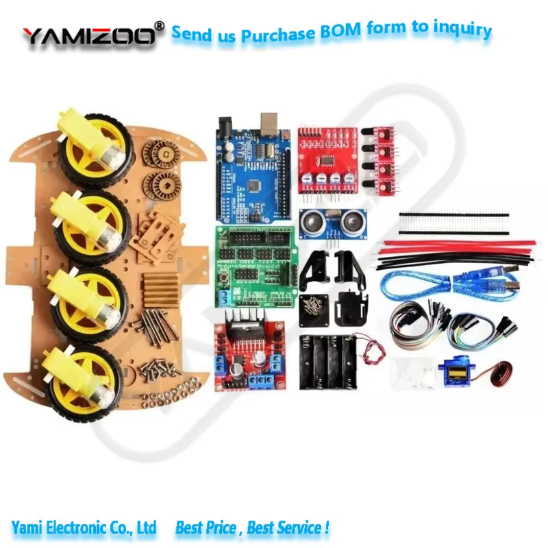 4WD Smart Robot Car Chassis UN R3 CH340 USB-Kabel mit Ultraschallmodul für das Training Starter Kit
