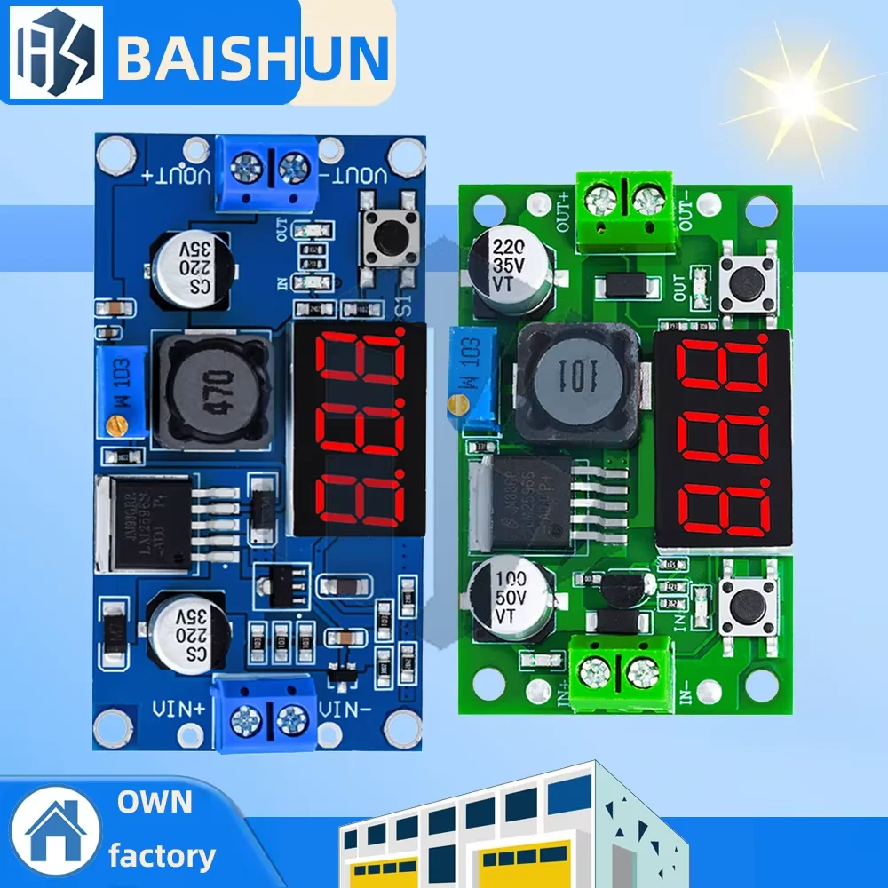 ‌ LM2596S Einstellbares Abwärtswandlermodul - 4-40 V auf 1,3-35 V DC/DC-Abwärtsregler mit 3 A/92 % Effizienz |