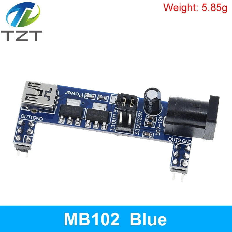 MB102 Breadboard-Stromversorgungsmodul 2-Wege MB102 weißes Breadboard-Spezial-Leistungsmodul 3,3 V 5 V MB-102