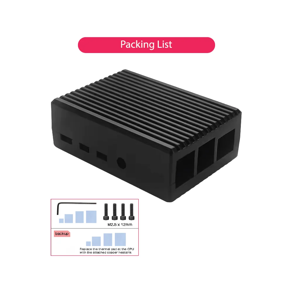 Raspberry Pi 4B Aluminiumlegierung Kühlgehäuse, robustes passives – Bild 5