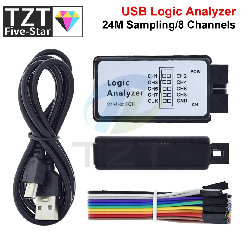 USB Logic Analysator 24MHz 8 Kanal 24M/sekunden Logic Analysator – Bild 5