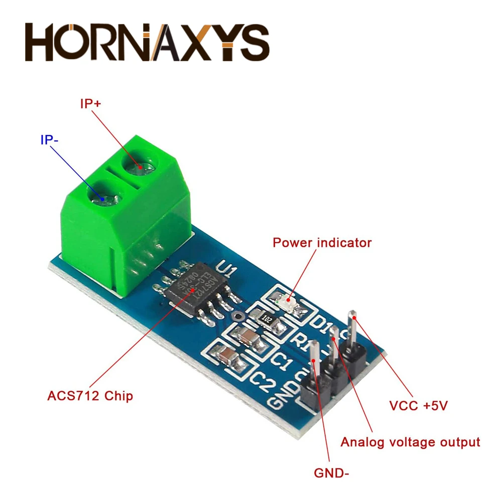 ACS712 5A 20A 30A Range Hall Strom Sensor Modul ACS712 Sensoren Modul – Bild 2