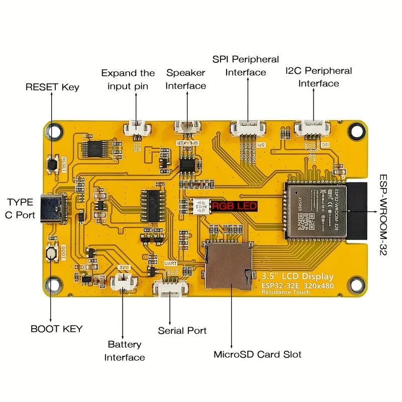 ESP32 LVGL WiFi Bluetooth Entwicklungsboard 2,4/2,8/3,5 Zoll TFT LCD – Bild 6