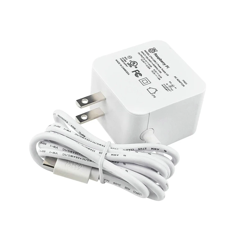 Netzteil Raspberry Pi 5, 27 W, USB Typ C, US-UK-EU-Stecker optional