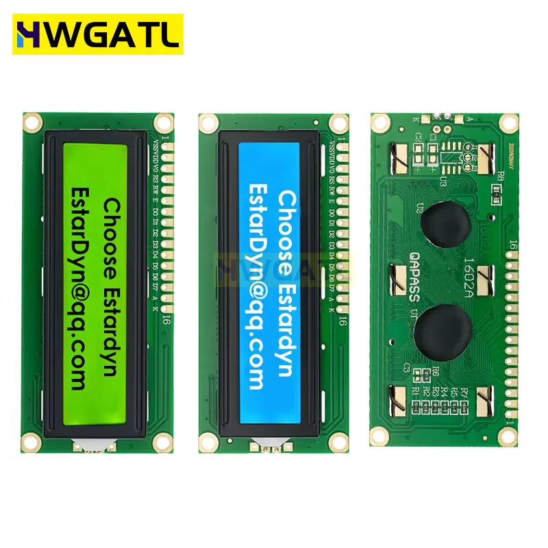 LCD1602 1602 LCD-Modul Blau/Gelb Grüner Bildschirm 16x2 Zeichen LCD-Display PCF8574T PCF8574 IIC