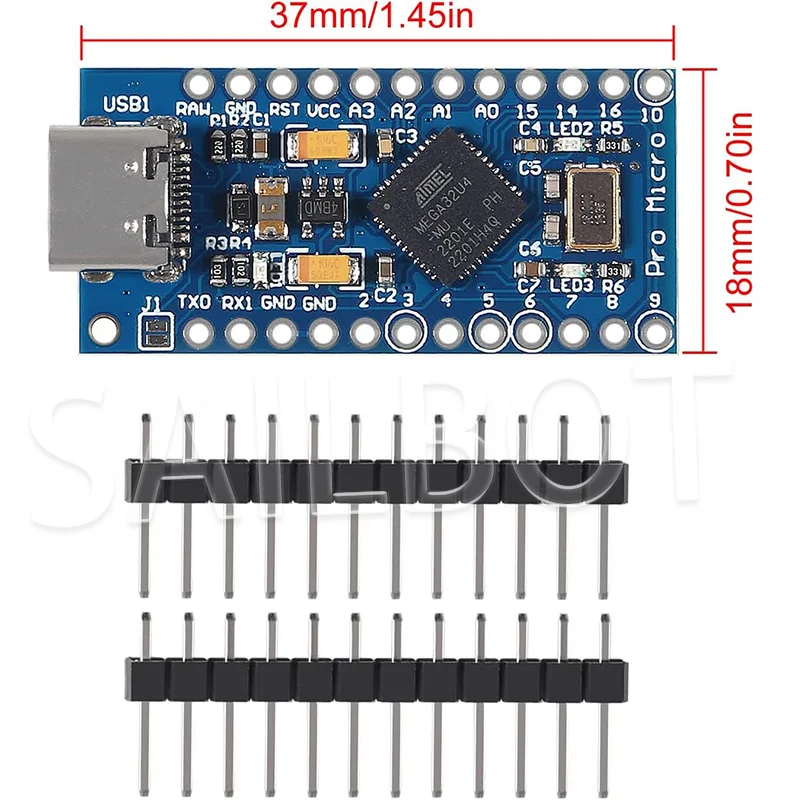 Pro Micro ATmega32U4 5V 16MHz Chip Ersetzen ATmega328 Für Arduino Pro – Bild 4