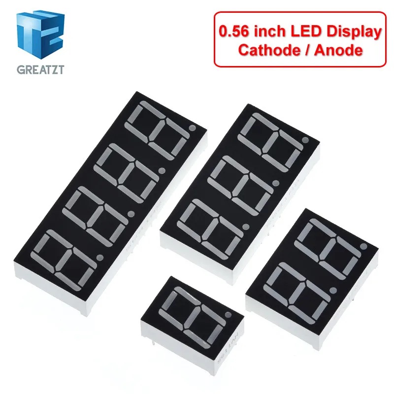 0,56 zoll LED display 7 Segment 1 Bit/2 Bit/3 Bit/4 Bit Digit Rohr Rot gemeinsame Kathode/Anode Digital 0,56