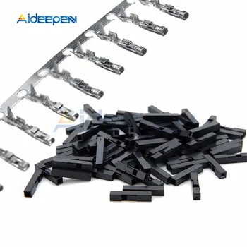 1-Pin 2-Pin 2,54mm Stecker/Buchse Dupont Jumper-Kabel Verbinder Terminal mit Schwarzem (200 Stück)