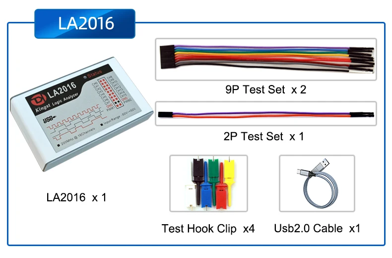 Kingst LA2016 USB Logic Analyzer 200M max probe rate,16 Kanäle, 10B – Bild 6