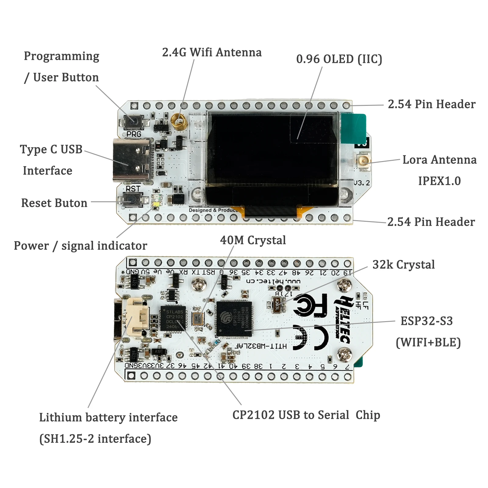 Heltec Meshtastic LoRa32 V3 Entwicklungsboard SX1262 ESP32 (10 Stück) – Bild 2
