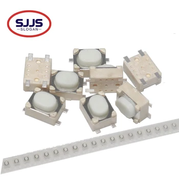 【200-50 Stück】 SMT 3,2 x 4,2 x 2,5 mm, 3 x 4 x 2,5 mm, 4-poliger taktiler Druckknopf-Mikroschalter, kurzzeitig