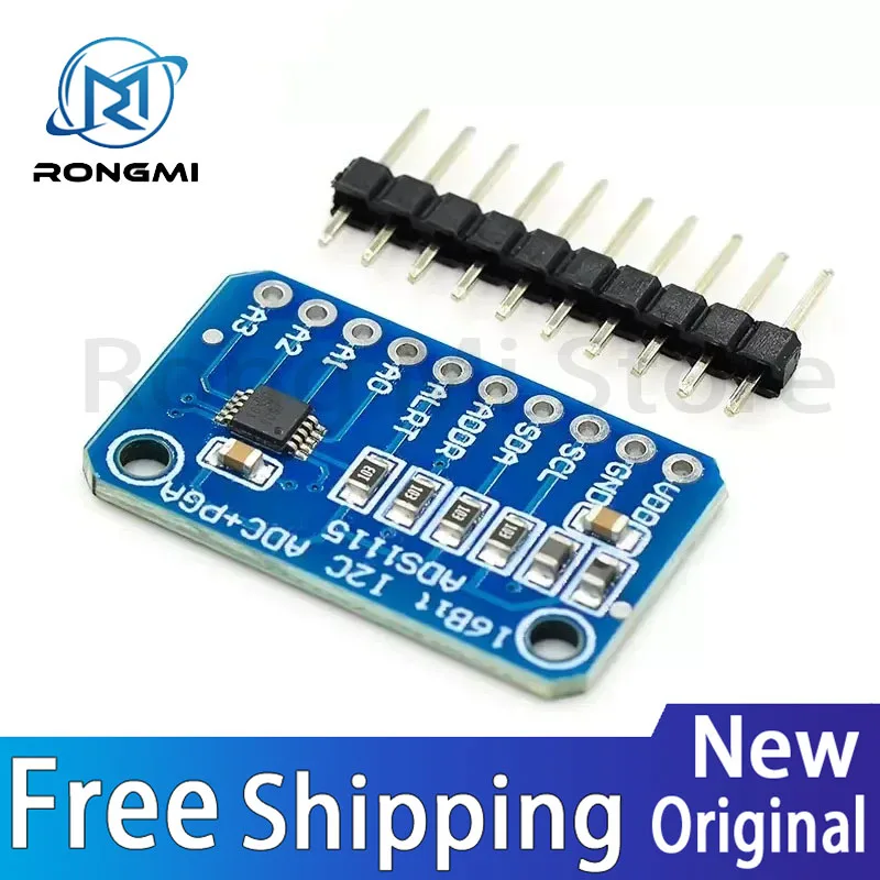 ADS1115 ADC Analog-Digital-Konvertermodul mit programmierbarem Verstärkungsverstärker 16 Bit I2C 2,0V bis 5,5V
