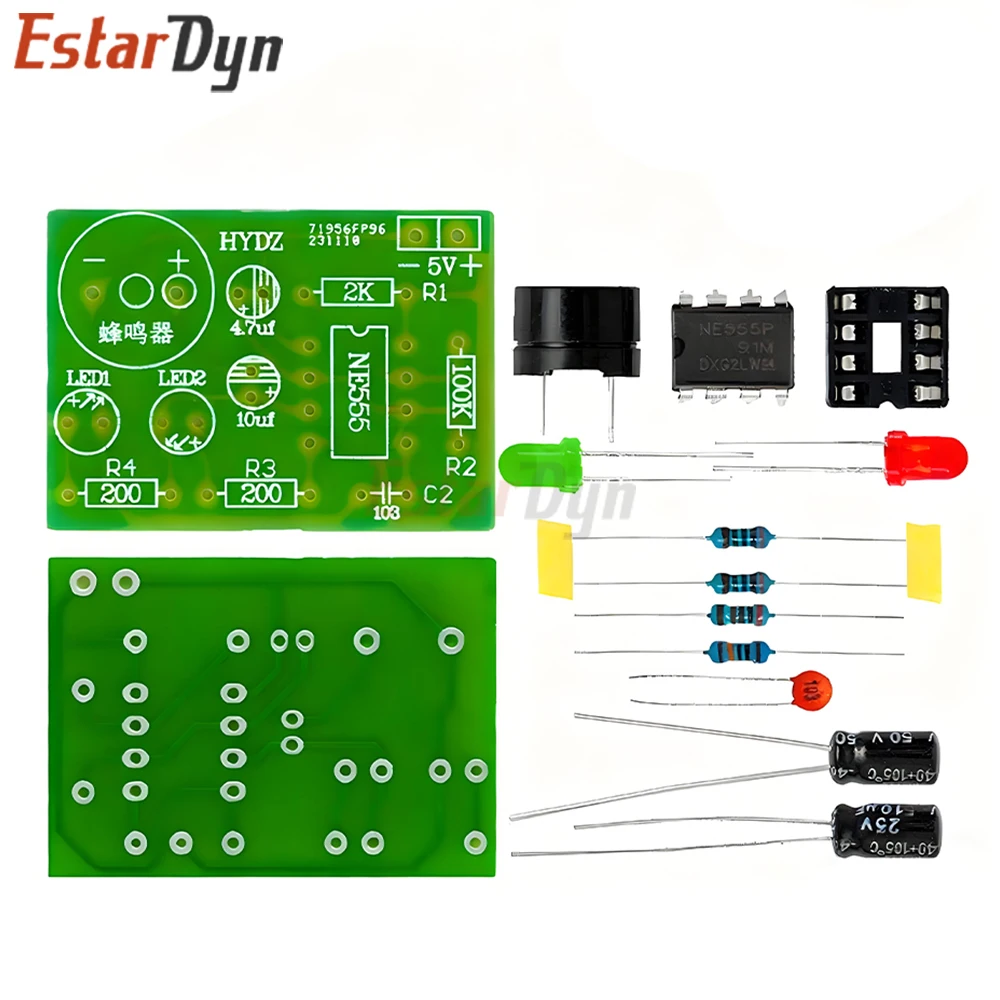 NE555 Astable Multivibrator Kit NE555P Nicht stabile Schaltung Dual Flash Light Elektronisches DIY-Unterricht