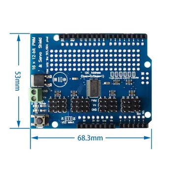 Servoschild 16-Kanal 12-Bit-PWM/Servo-Treiber-I2C-Schnittstelle PCA9685 für Arduino